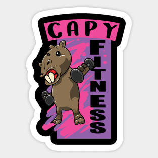 Cute Capybara Design - Capy Fitness Weightlifting Gym Rat Sticker